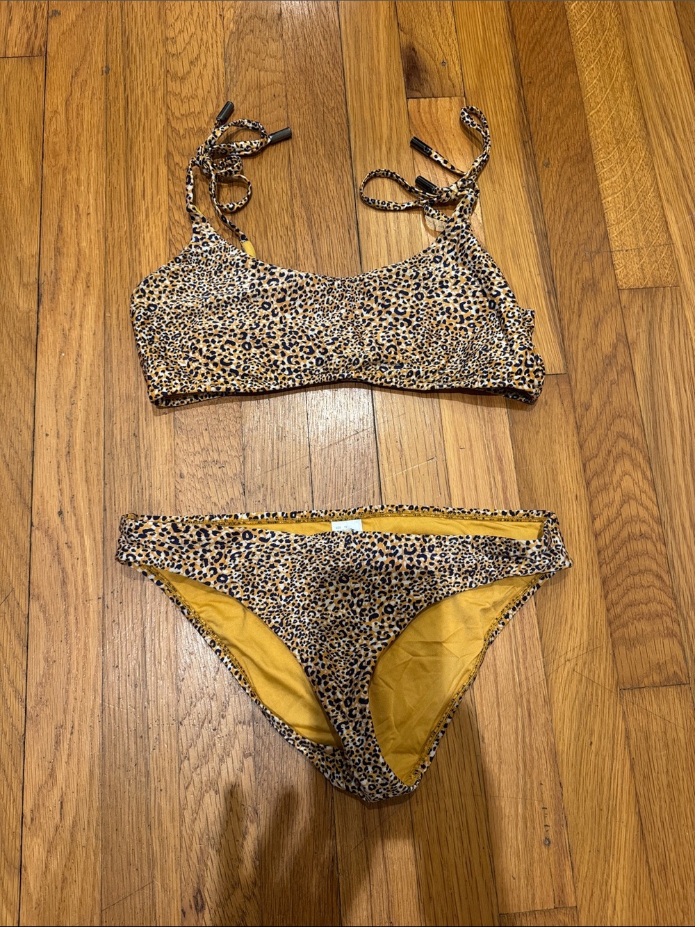 Leopard Print Women’s Bikini Set in Brown/Yellow MISMATCHED SIZING